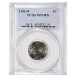 1993-D Jefferson Nickel PCGS MS-65 FS