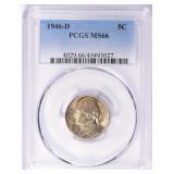 1946-D Jefferson Nickel PCGS MS-66