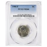 1986-P Jefferson Nickel PCGS MS-66