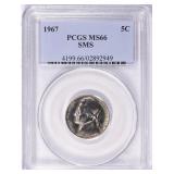 1967 Jefferson Nickel SMS PCGS MS-66