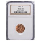 1961 Lincoln Cent NGC MS-66 RD