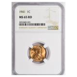 1941 Lincoln Cent NGC MS-65 RD