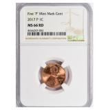 2017-P Lincoln Cent Shield NGC MS-66 RD