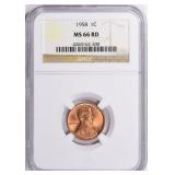 1958 Lincoln Cent NGC MS-66 RD