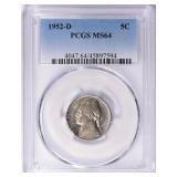 1952-D Jefferson Nickel PCGS MS-64