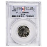 2005-D Nickel American Bison Sat Finish PCGS MS-66