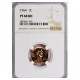 1964 Lincoln Cent NGC Proof-68 RD