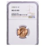 1959-D Lincoln Cent NGC MS-65 RD