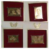 Four (4) Gold Stamp Replica FDCs