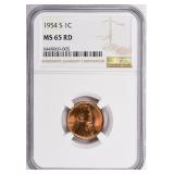 1954-S Lincoln Cent NGC MS-65 RD