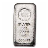 Five oz. Emirates Silver Cast Bar
