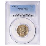 1950-D Jefferson Nickel PCGS MS-65 (Toned)