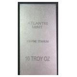 TEN Troy Ounce .999 Fine Titanium Bullion