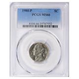 1980-P Jefferson Nickel PCGS MS-66 (Toned)