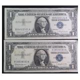 TWO (2) 1957 Silver Certificates, blue seal