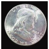1961 Silver Franklin Half Dollar, $23.55 Melt