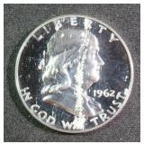 1962 Silver Franklin Half Dollar, $23.55 Melt