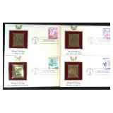 Four (4) Gold Stamp Replica (FDC) Stamp Collecting