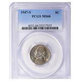1947-S Jefferson Nickel PCGS MS-66 (Toned)