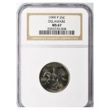 1999-P State Quarter Delaware NGC MS-67