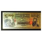 $100 National Currency Fantasy Gold Foil Note