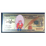 24K Gold Foil Looney Tunes Fantasy Note