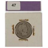1911 Silver Barber Quarter