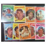 Nine (9) 1959 Topps Baseball Cards incl. Gray