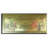 $20 National Currency Fantasy Gold Foil Note