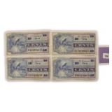 Four (4) Vietnam Era U.S. Ten Cent MPC