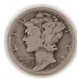 1937 Silver Mercury Dime, $4.70 Melt Value