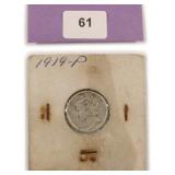 1919 Silver Mercury Dime, $4.70 Melt Value