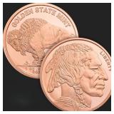 1 oz Buffalo/Indian Copper Bullion Round