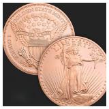 1 oz Saint-Gaudens Copper Bullion Round