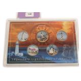 Legendary Lighthouses Colorized Quarters Display