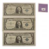 Three (3) 1957 $1 Silver Certificates