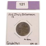 1915 Italy 20 Centesimi