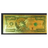 Gold Foil Million Dollar Note (Fantasy)