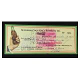 December 13th 1952 Coca Colar Bottling Check