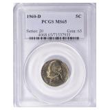 1960-D Jefferson Nickel PCGS MS-65