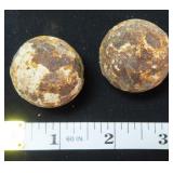 TWO (2) Civil War 1" mini cannon balls