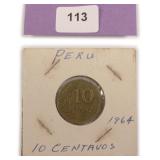 1964 Peru 10 Centavos