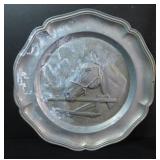 Vintage Pewter Horse Wall Hanger, High Relief