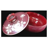 Vintage Hand Painted Bohemian Glass Covered