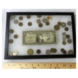 Glass and Chip Board Display Box with Contents