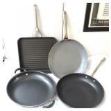 Four (4) Skillets incl. Calphalon and All Clad
