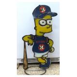 36" Astros Bart Simpson Metal Yard Art