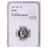1967 Jefferson Nickel SMS NGC MS-68