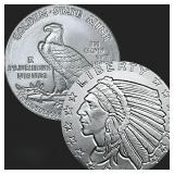 1/10 oz Incuse Indian Fractional Silver Round