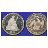1890 Seated Liberty Quarter PCGS Proof-66 DCAM